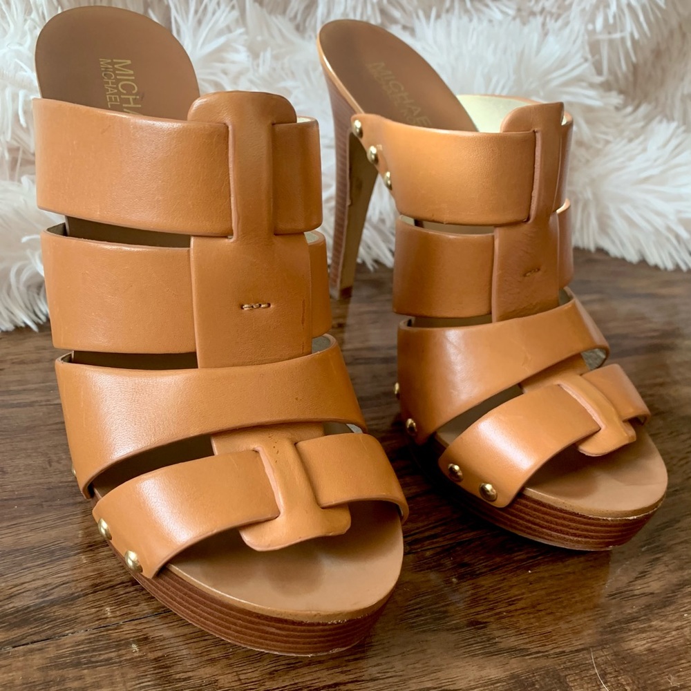 Michael Kors Somerly Leather Mule Pump Heels